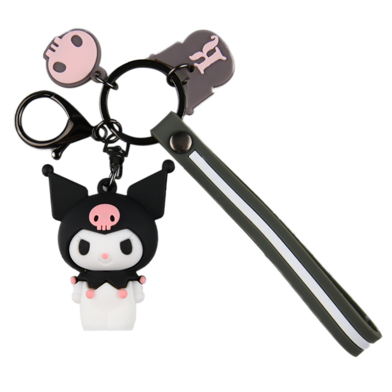 Kuromi Keyring with Charm