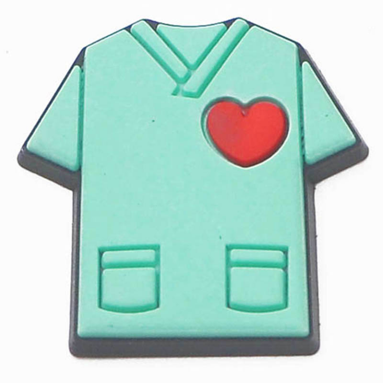 Scrub Top Heart Charm