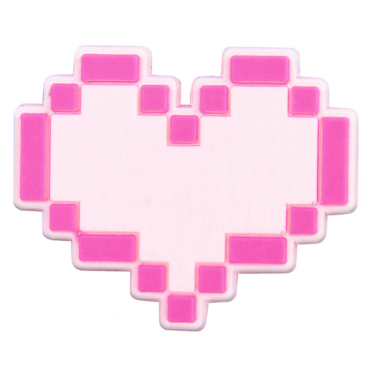 Pink Pixel Heart Charm