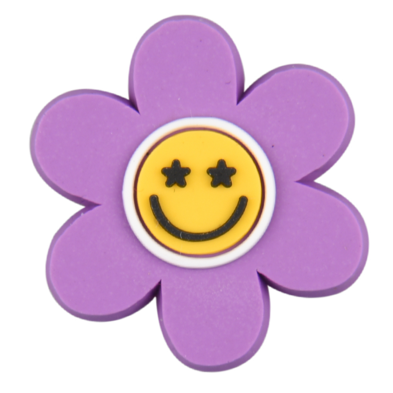 Purple Smiley Flower Charm